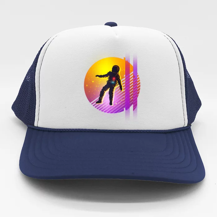 Retro 80's Glitch Astronaut Trucker Hat