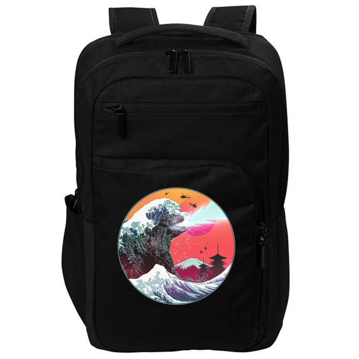 Retro 80's Godzilla Attack Wave Impact Tech Backpack