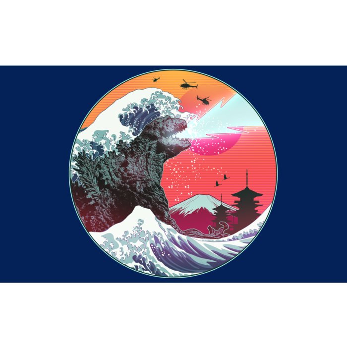 Retro 80's Godzilla Attack Wave Bumper Sticker