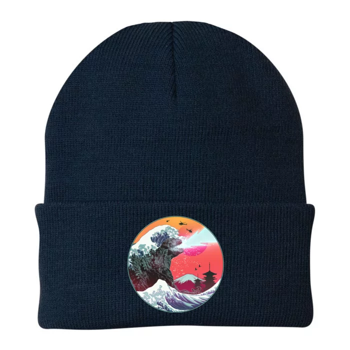 Retro 80's Godzilla Attack Wave Knit Cap Winter Beanie