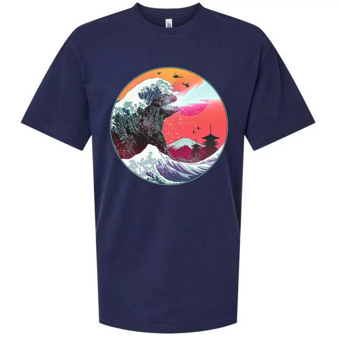 Retro 80's Godzilla Attack Wave Sueded Cloud Jersey T-Shirt