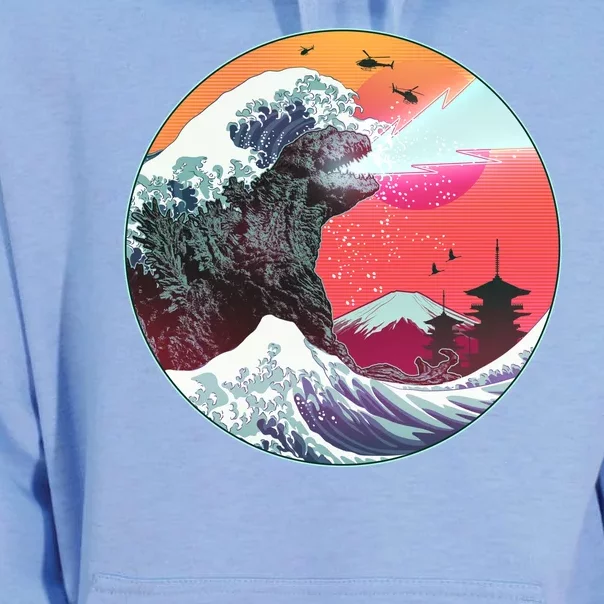 Retro 80's Godzilla Attack Wave Unisex Surf Hoodie