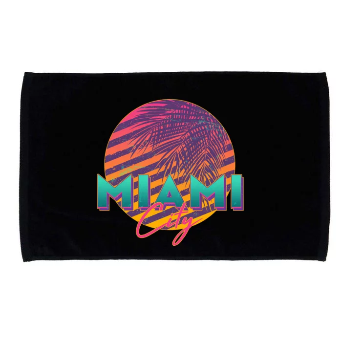 Retro 80's Miami CIty Emblem Microfiber Hand Towel