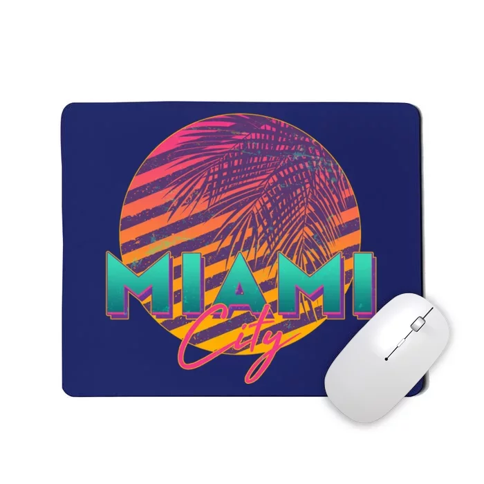 Retro 80's Miami CIty Emblem Mousepad