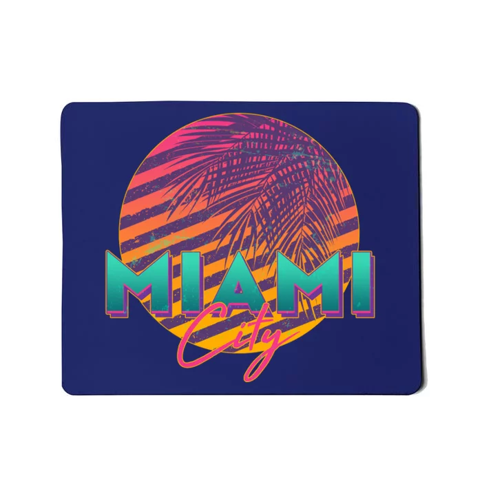 Retro 80's Miami CIty Emblem Mousepad