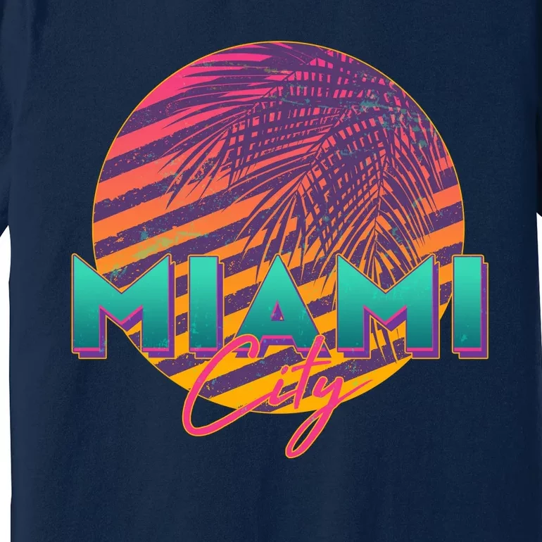 Retro 80's Miami CIty Emblem Premium T-Shirt