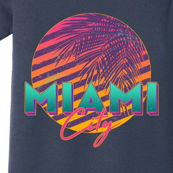 Retro 80's Miami CIty Emblem Baby Bodysuit