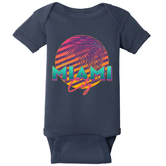 Retro 80's Miami CIty Emblem Baby Bodysuit