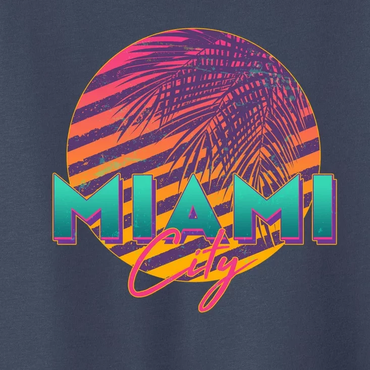 Retro 80's Miami CIty Emblem Toddler T-Shirt