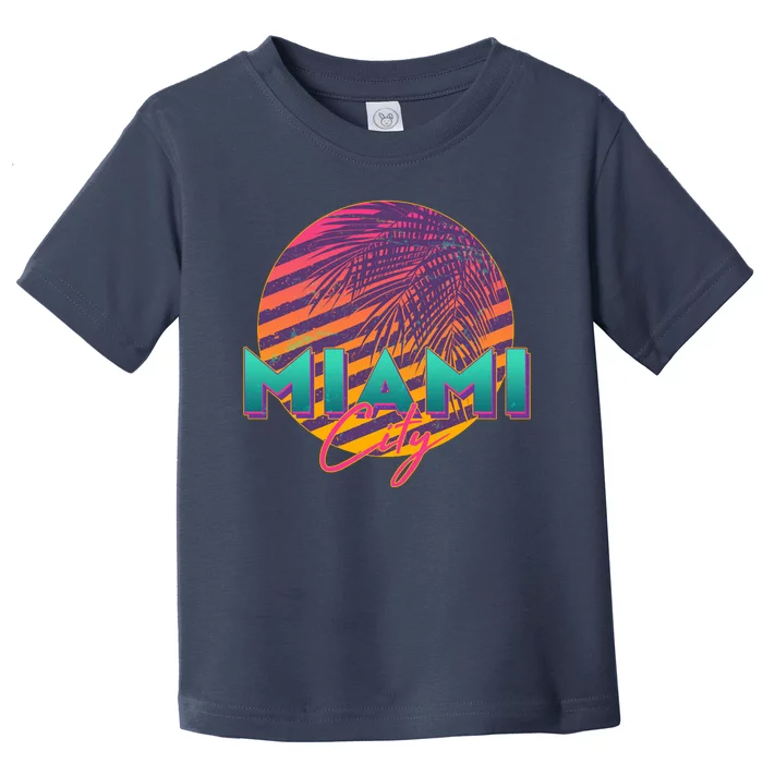 Retro 80's Miami CIty Emblem Toddler T-Shirt