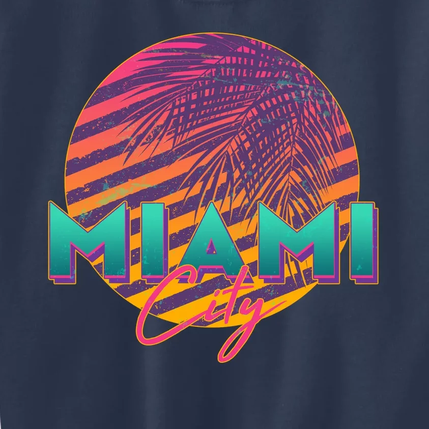 Retro 80's Miami CIty Emblem Kids Sweatshirt