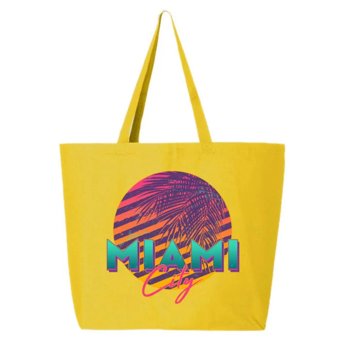 Retro 80's Miami CIty Emblem 25L Jumbo Tote