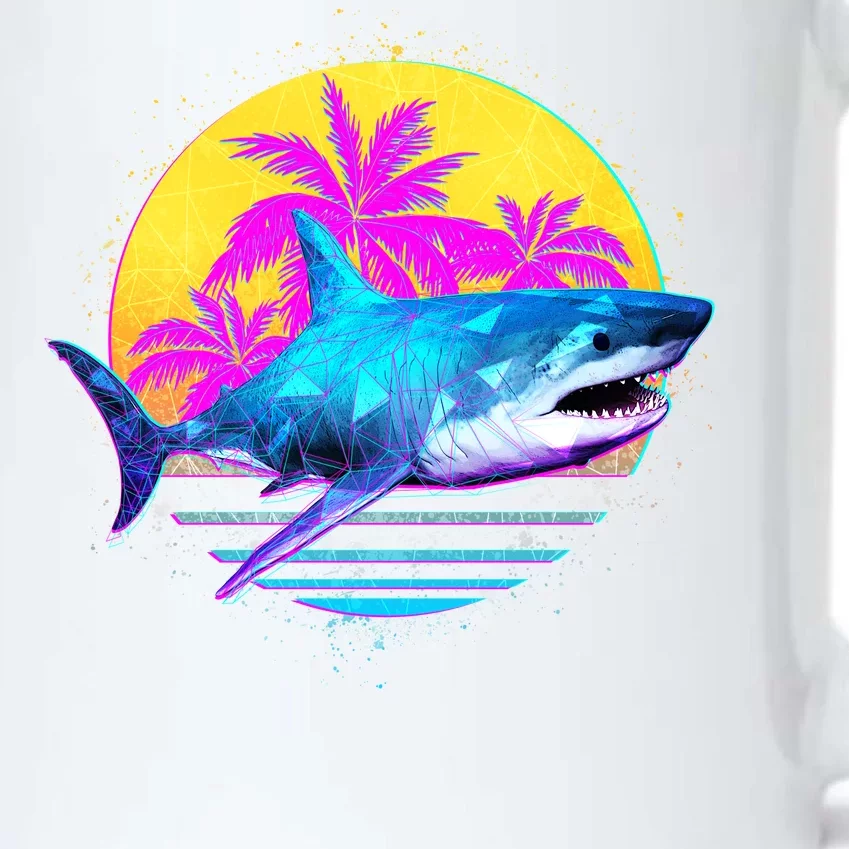 Retro 80s Polygon Shark Black Color Changing Mug