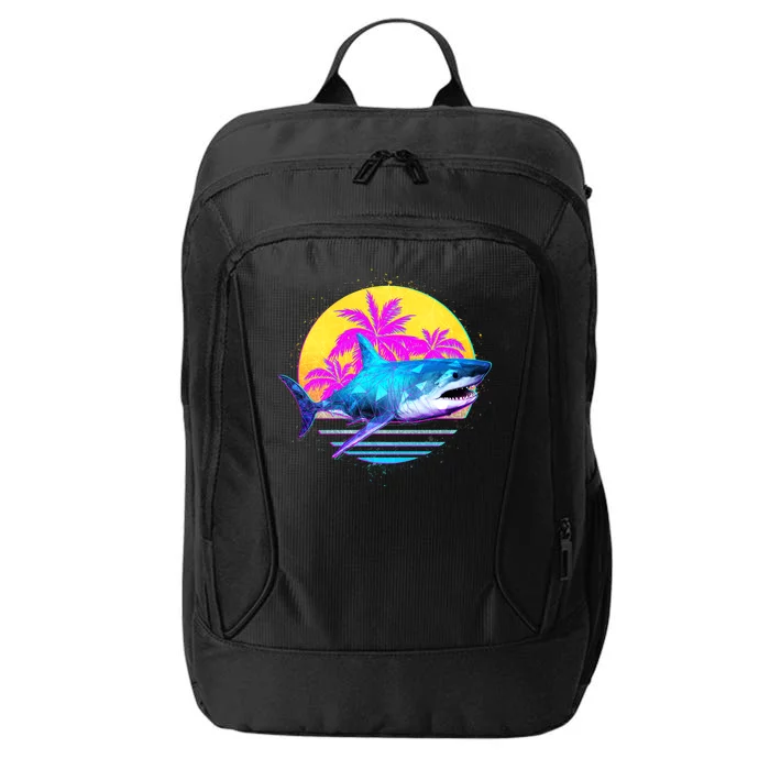 Retro 80s Polygon Shark City Backpack