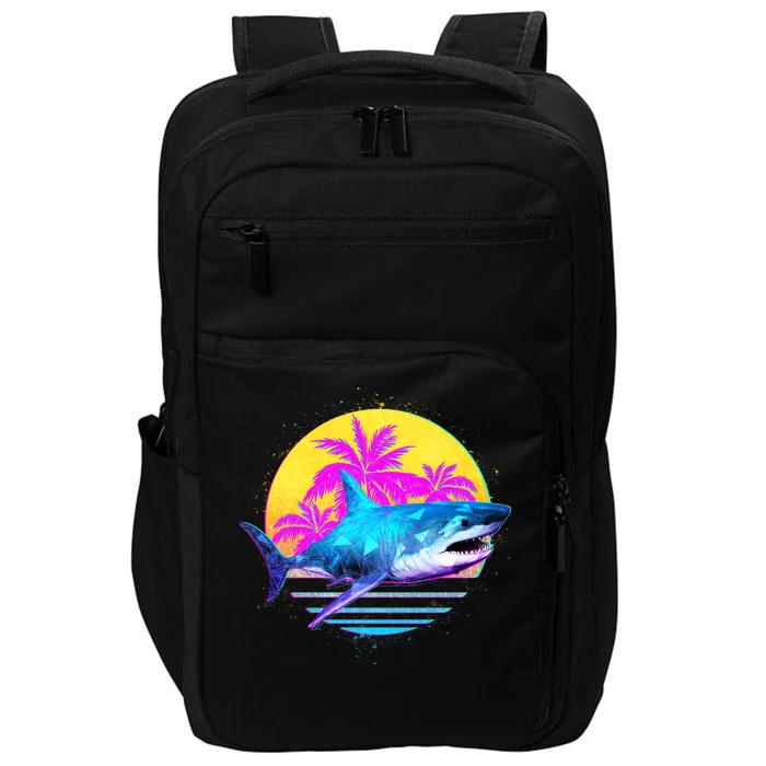 Retro 80s Polygon Shark Impact Tech Backpack