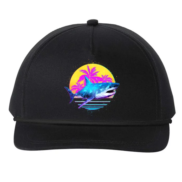 Retro 80s Polygon Shark Snapback Five-Panel Rope Hat