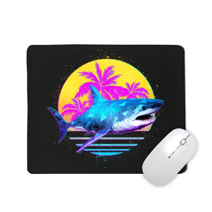 Retro 80s Polygon Shark Mousepad