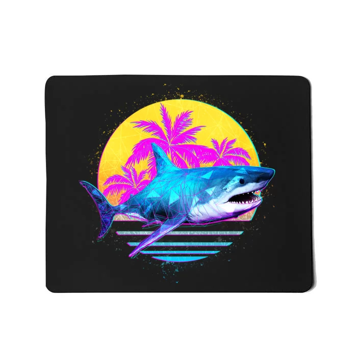 Retro 80s Polygon Shark Mousepad