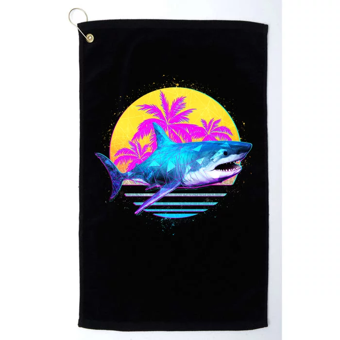 Retro 80s Polygon Shark Platinum Collection Golf Towel