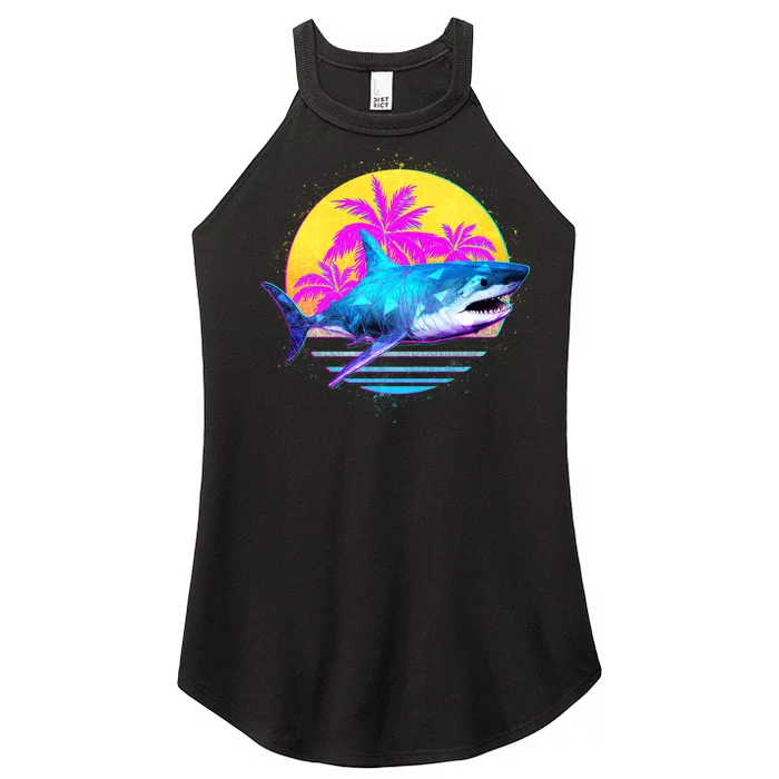 Retro 80s Polygon Shark Women’s Perfect Tri Rocker Tank