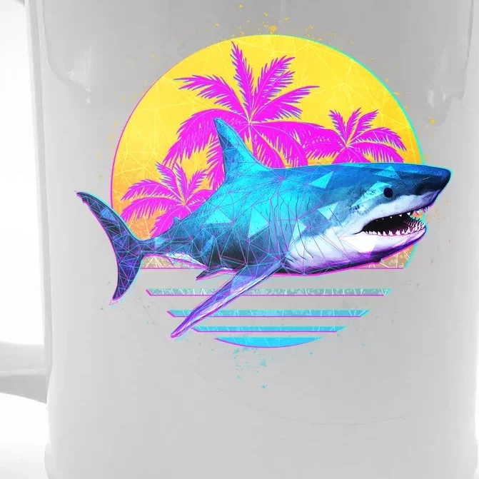 Retro 80s Polygon Shark Front & Back Beer Stein