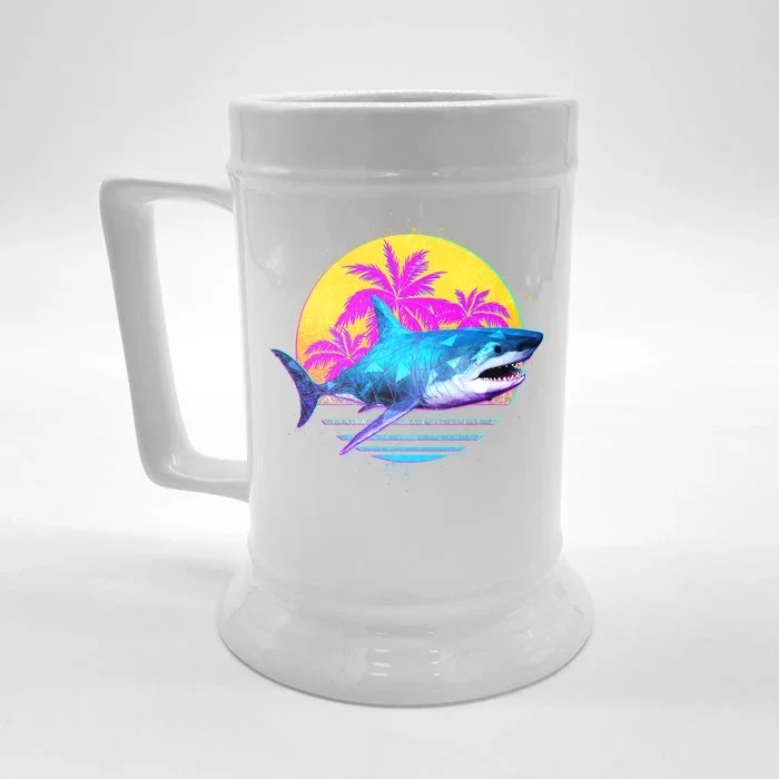 Retro 80s Polygon Shark Front & Back Beer Stein