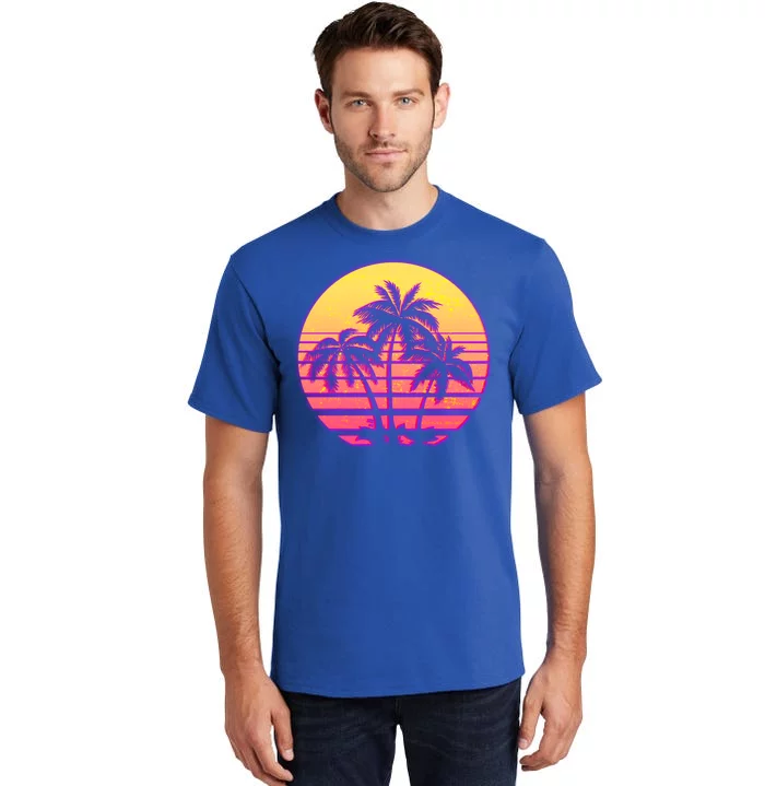 Retro 80's Sunset Palms Tall T-Shirt