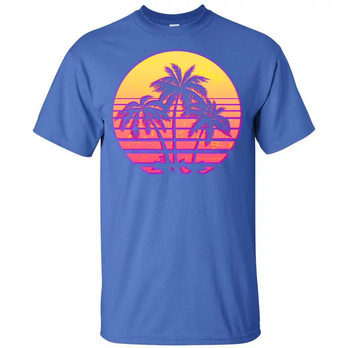 Retro 80's Sunset Palms Tall T-Shirt