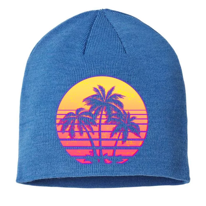 Retro 80's Sunset Palms 8 1/2in Sustainable Knit Beanie