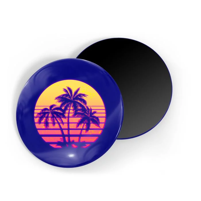 Retro 80's Sunset Palms Magnet