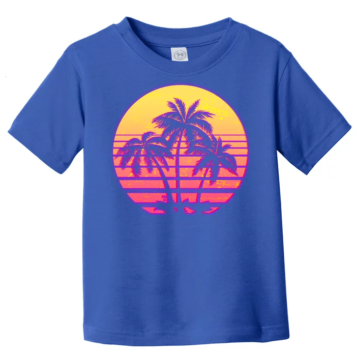 Retro 80's Sunset Palms Toddler T-Shirt