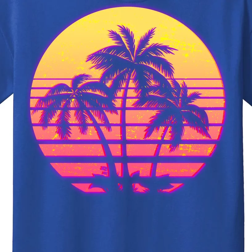 Retro 80's Sunset Palms Kids T-Shirt