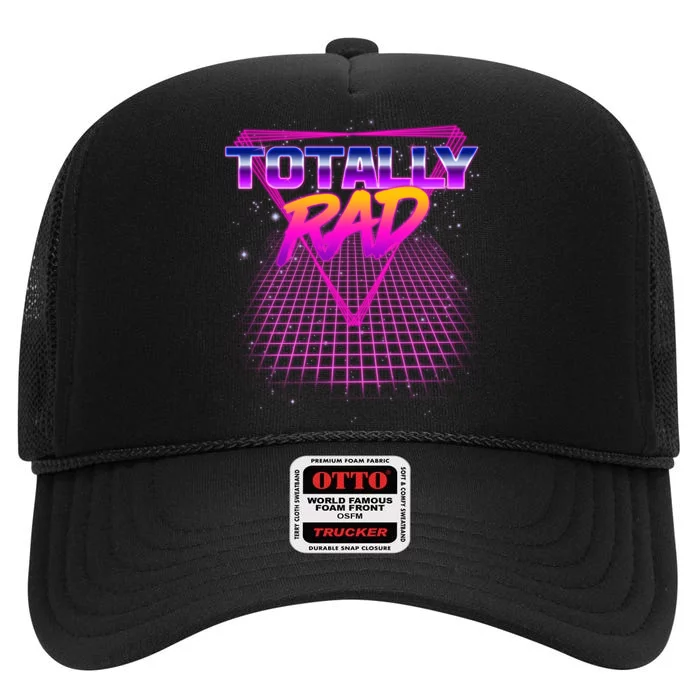 Retro 80's Totally Rad High Crown Mesh Trucker Hat