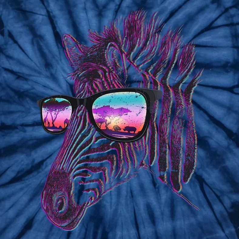 Retro 80s Zebra Shade Tie-Dye T-Shirt