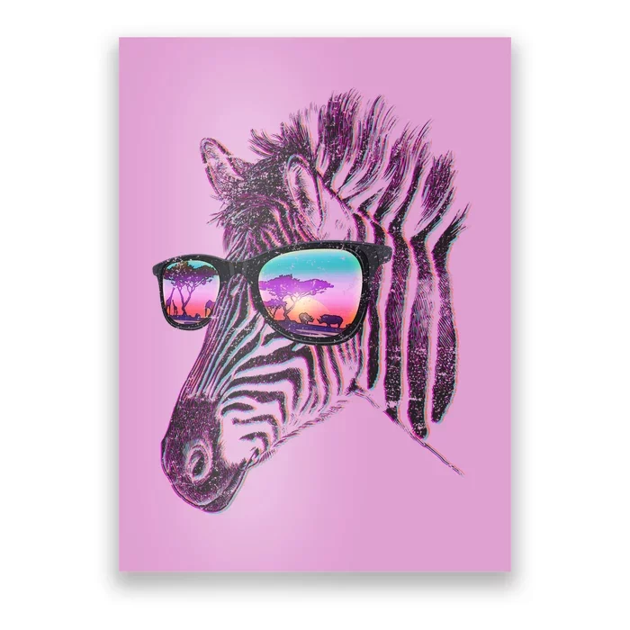 Retro 80s Zebra Shade Poster