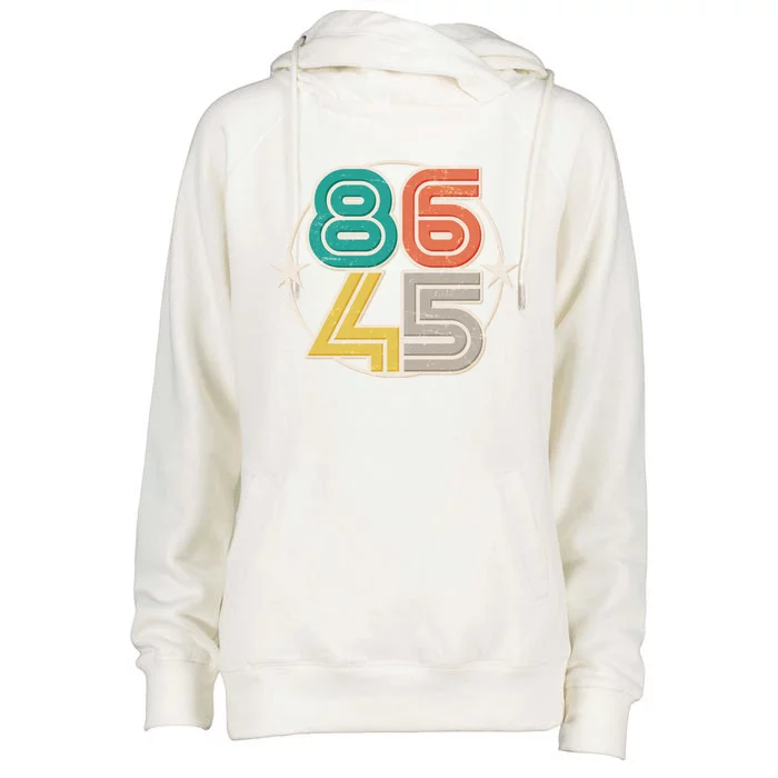 Retro 86 45 Impeach Trump Womens Funnel Neck Pullover Hood