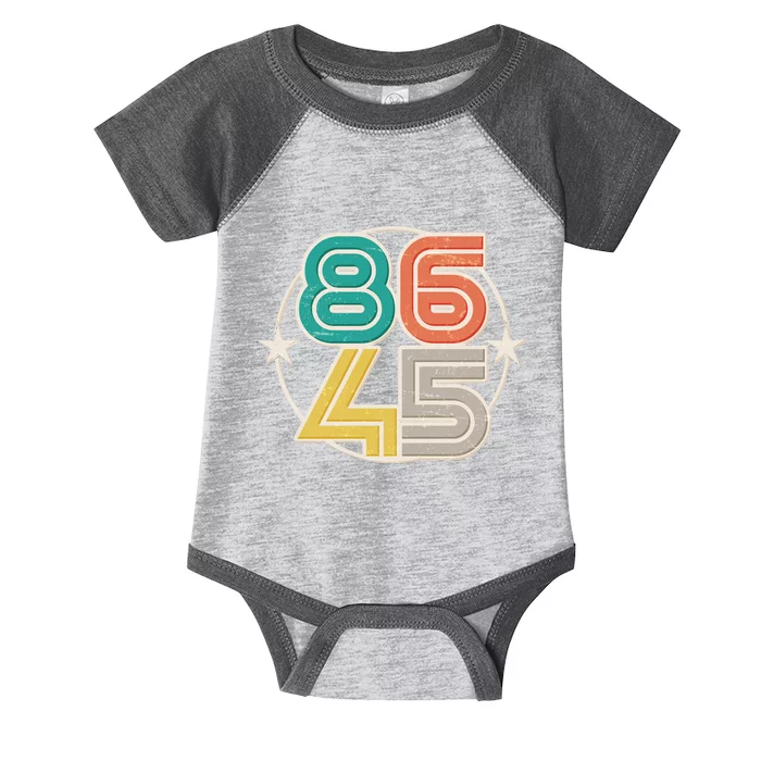 Retro 86 45 Impeach Trump Infant Baby Jersey Bodysuit