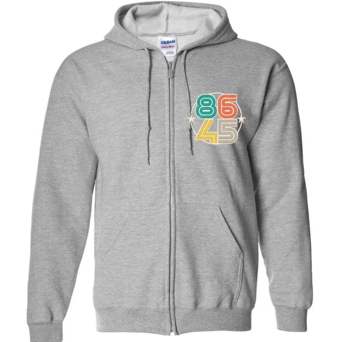 Retro 86 45 Impeach Trump Full Zip Hoodie