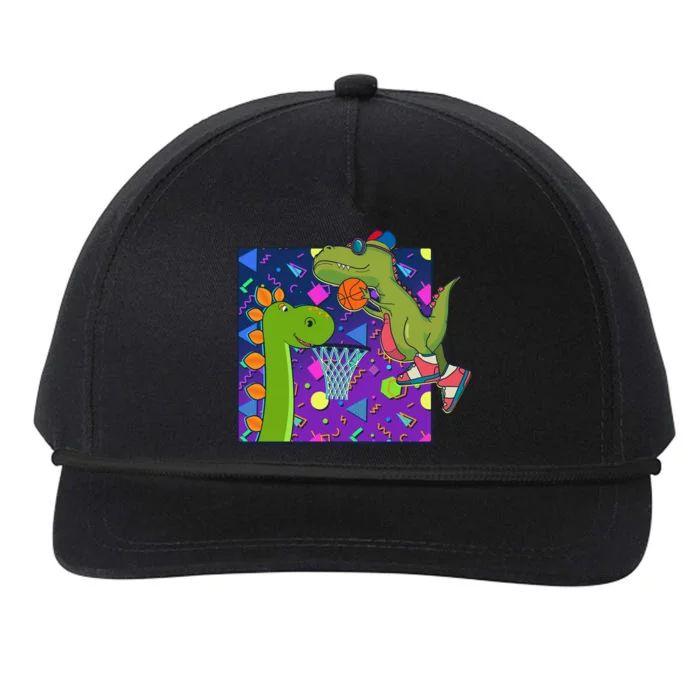 Retro 90's Basketball Dinosaurs Snapback Five-Panel Rope Hat