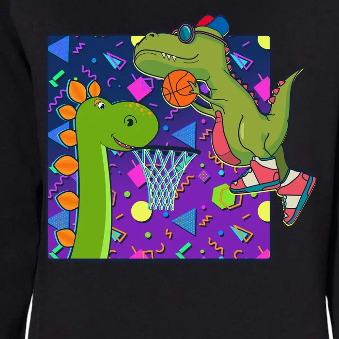 Retro 90's Basketball Dinosaurs Womens California Wash Sweatshirt