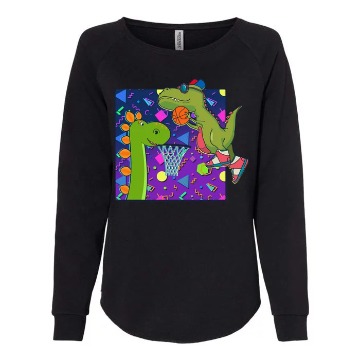 Retro 90's Basketball Dinosaurs Womens California Wash Sweatshirt