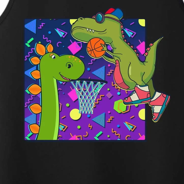 Retro 90's Basketball Dinosaurs Performance Tank