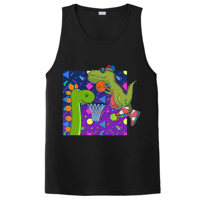 Retro 90's Basketball Dinosaurs Performance Tank