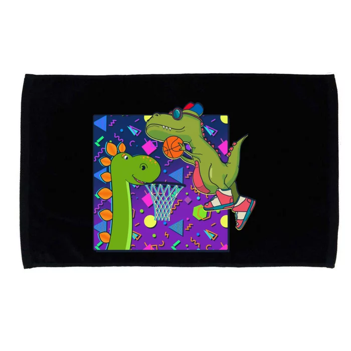 Retro 90's Basketball Dinosaurs Microfiber Hand Towel