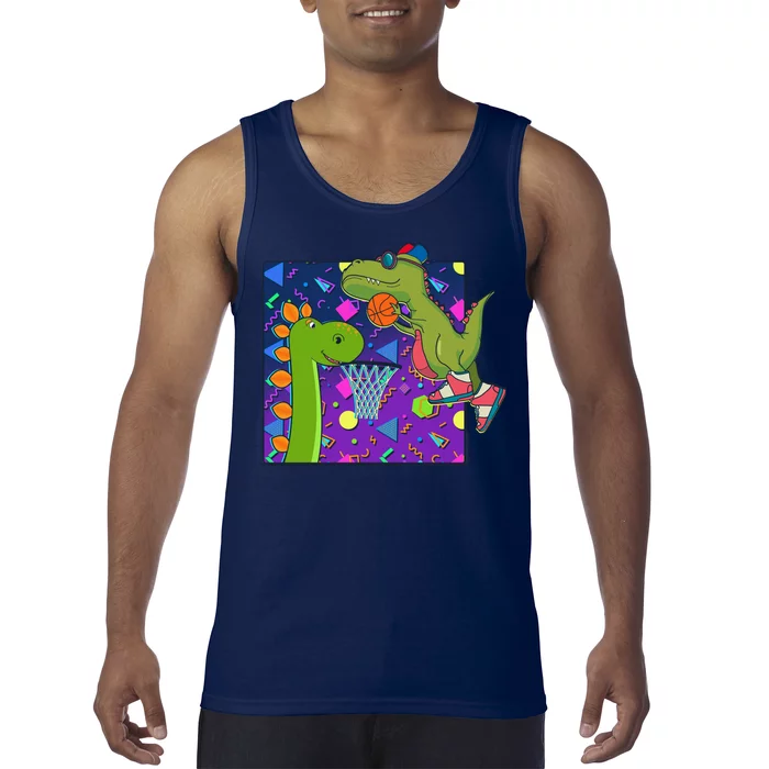 Retro 90's Basketball Dinosaurs Tank Top