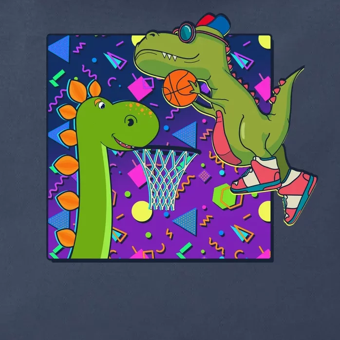 Retro 90's Basketball Dinosaurs Zip Tote Bag