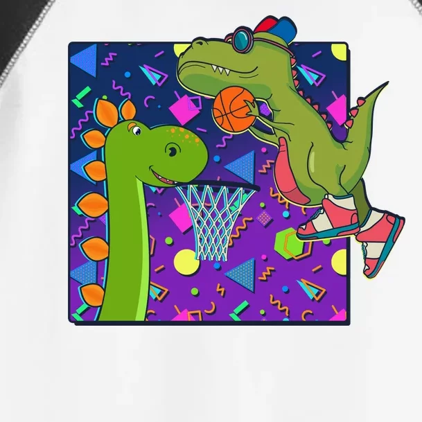 Retro 90's Basketball Dinosaurs Toddler Fine Jersey T-Shirt