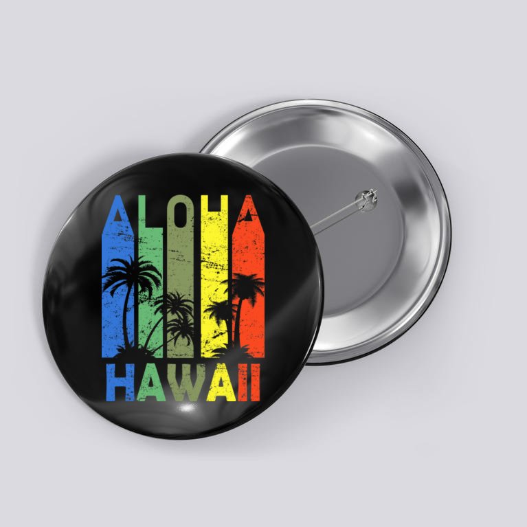 Retro Aloha Hawaii Logo Button