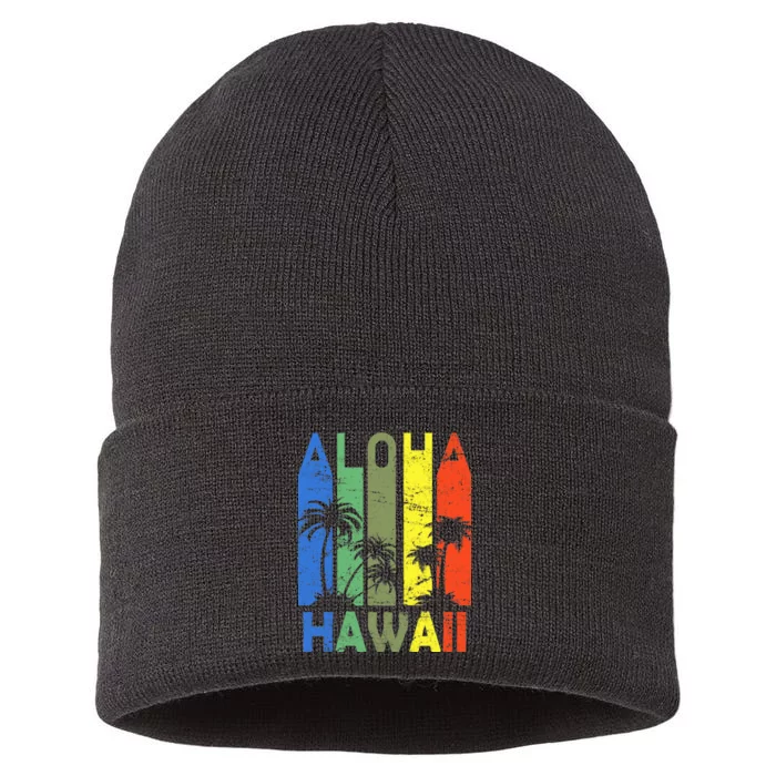 Retro Aloha Hawaii Logo Sustainable Knit Beanie