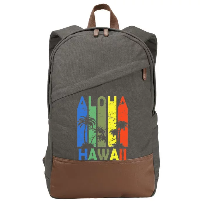 Retro Aloha Hawaii Logo Cotton Canvas Backpack